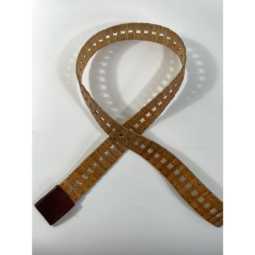 Vintage wooden bamboo leather buckle - Picture 6 of 6